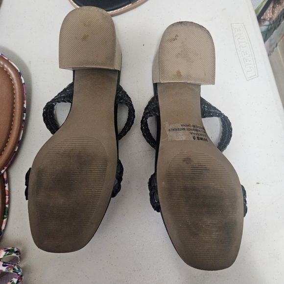 DV by Dolce Vita Santana  Black Woven Strap Women's Sandals chunky heal … - Picture 5 of 11